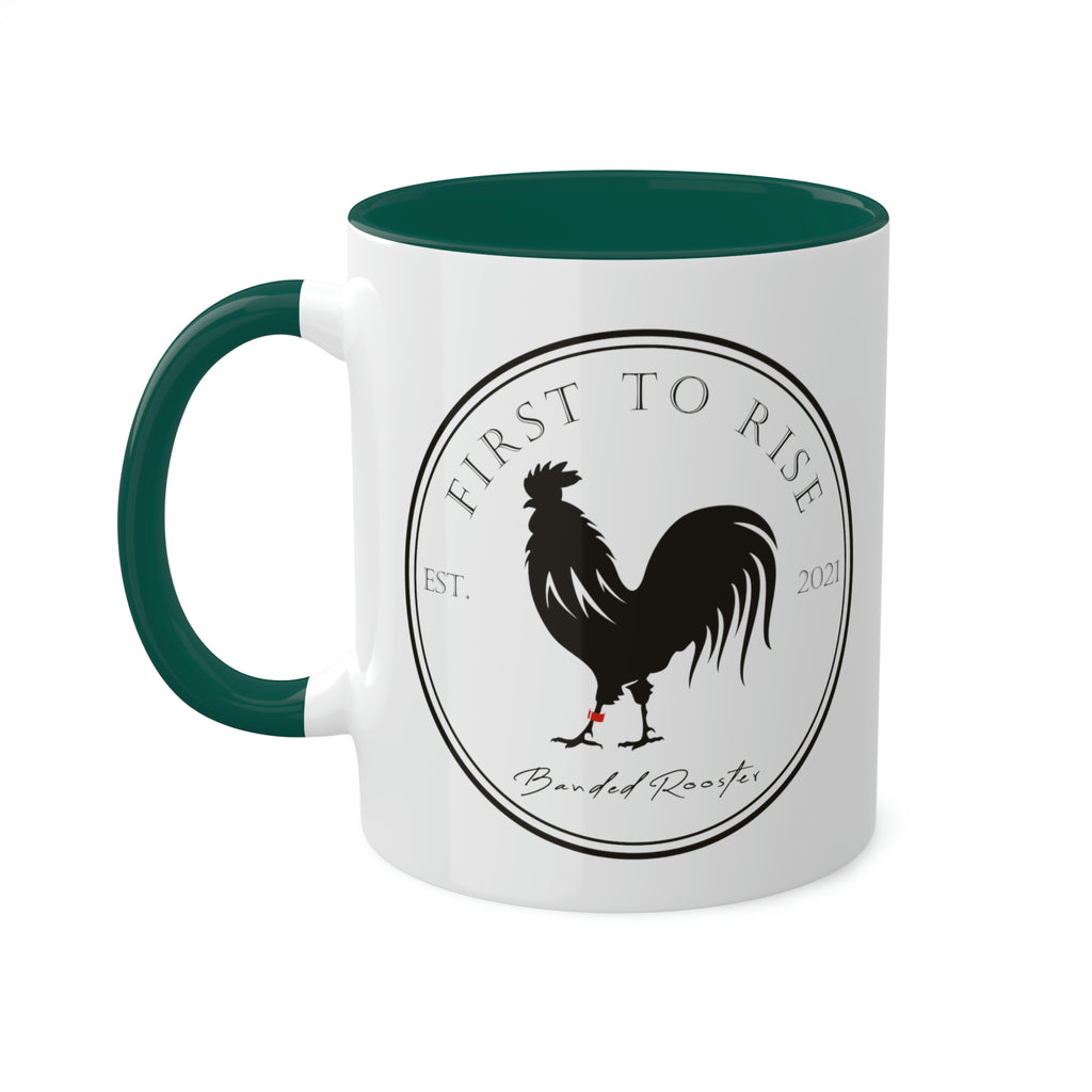 Banded Rooster Coffee Mug, 11oz