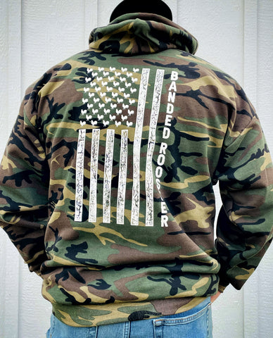 Banded Rooster Flag Hoodie (Camo) - Banded Rooster